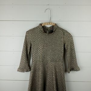 art class girls size 6 sparkle ribbed long sleeve fit and flare dress ruffle hem